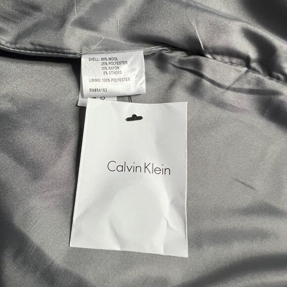 Calvin Klein Wool Blend Trench Pea Coat Women's Size 8 Cobalt Blue - Picture 16 of 16